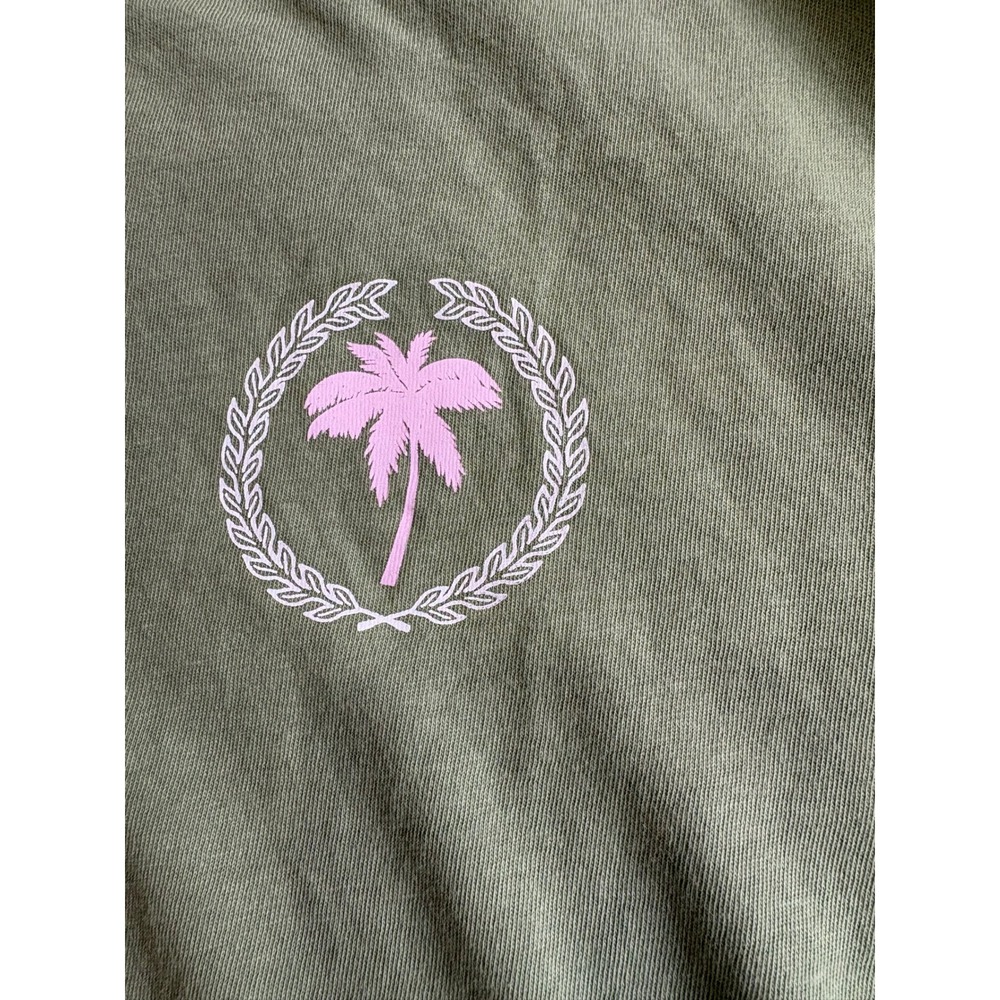 Victoria's Secret PINK Olive Green Palm Tree Graphic T-Shirt Small - Picture 3 of 15